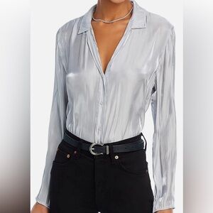 Bella Dahl Silver Button Down Shirt